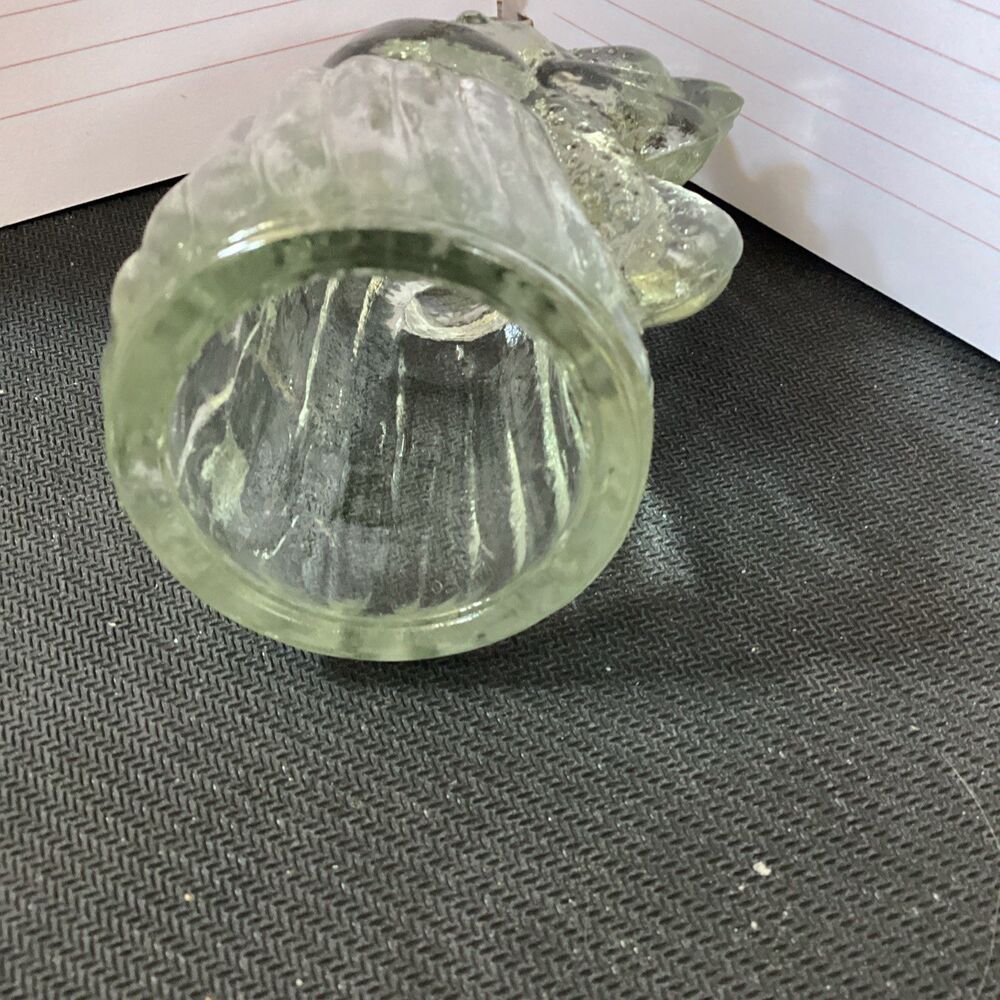 Vintage Glass Rooster Head Bottle Topper Clear Slight Green Cast 4” - Picture 9 of 11